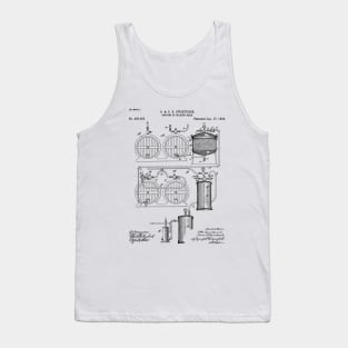 Brewery Patent - Beer Art - Black And White Tank Top